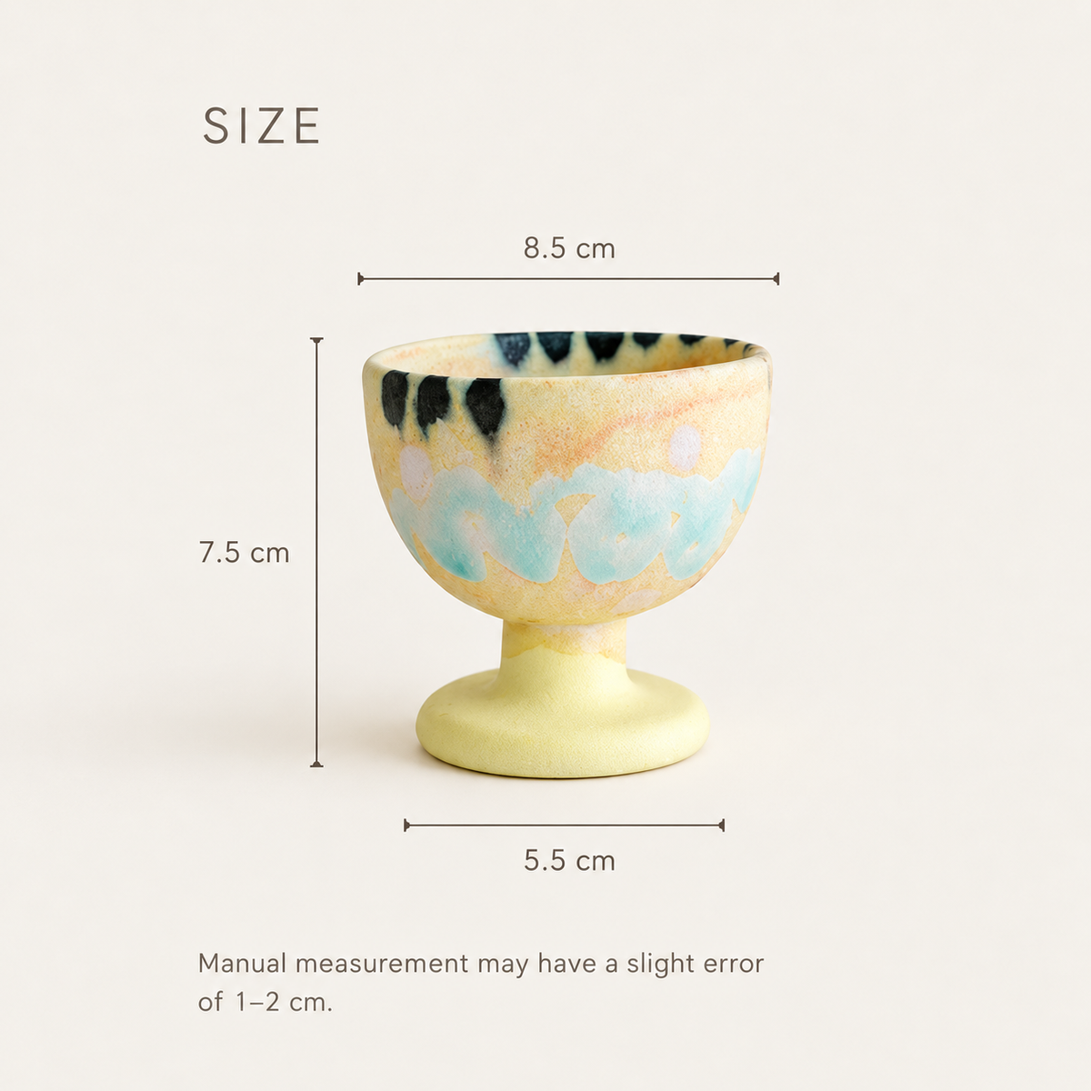 MCH Home | Handcrafted Ceramic Pedestal Bowl – Minimalist Dessert & Matcha Cup
