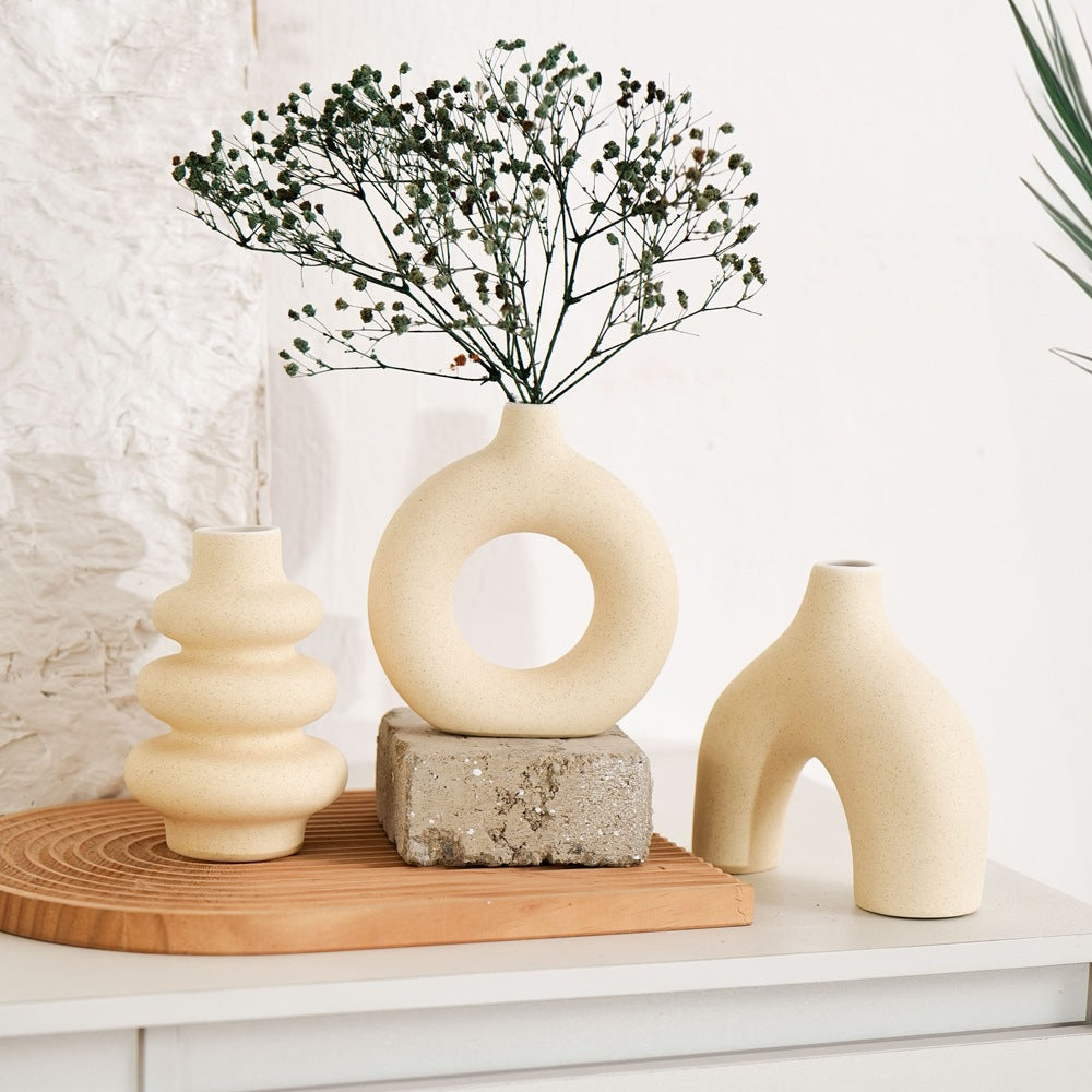 MCH Home | Modern Nordic Ceramic Vase Set – Minimalist Sculptural Table Decor