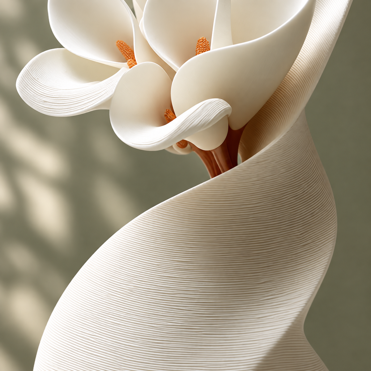 MCH Home | Modern Spiral Wave Ceramic Vase – Minimalist Sculptural Tabletop Decor