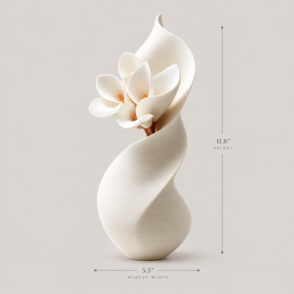 MCH Home | Modern Spiral Wave Ceramic Vase – Minimalist Sculptural Tabletop Decor