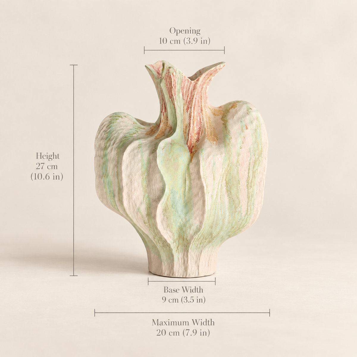 MCH Home | Nordic Abstract Fluted Ceramic Vase – Artisan Textured Statement Centerpiece