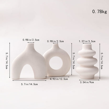 MCH Home | Modern Nordic Ceramic Vase Set – Minimalist Sculptural Table Decor