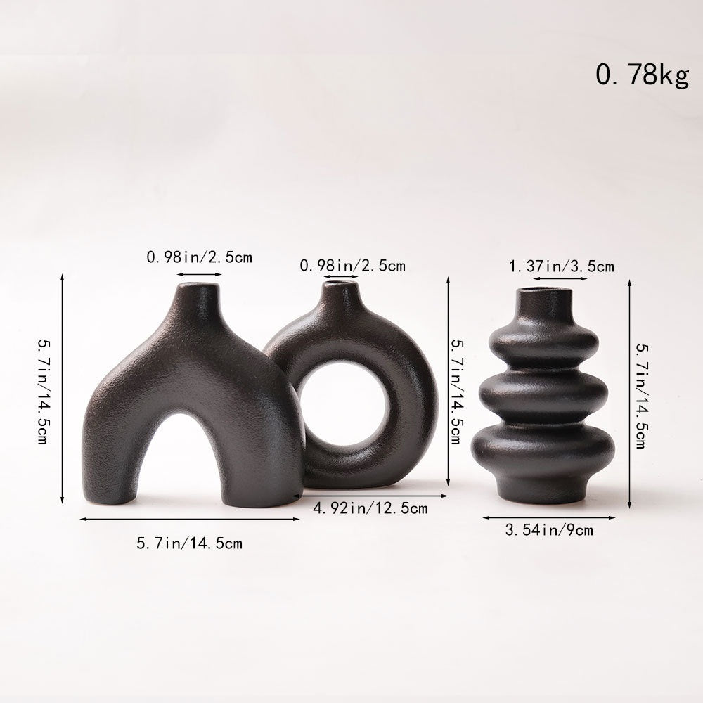 MCH Home | Modern Nordic Ceramic Vase Set – Minimalist Sculptural Table Decor