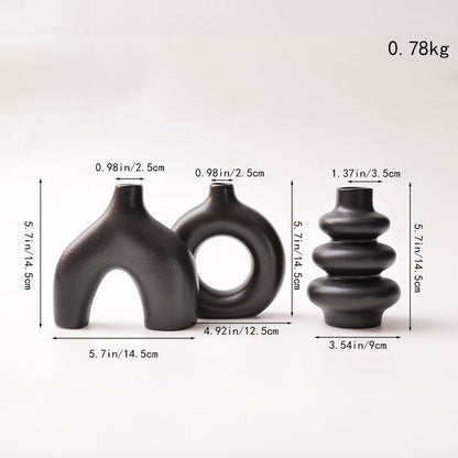 MCH Home | Modern Nordic Ceramic Vase Set – Minimalist Sculptural Table Decor