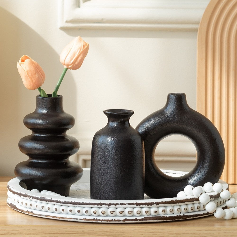 MCH Home | Modern Nordic Ceramic Vase Set – Minimalist Sculptural Table Decor