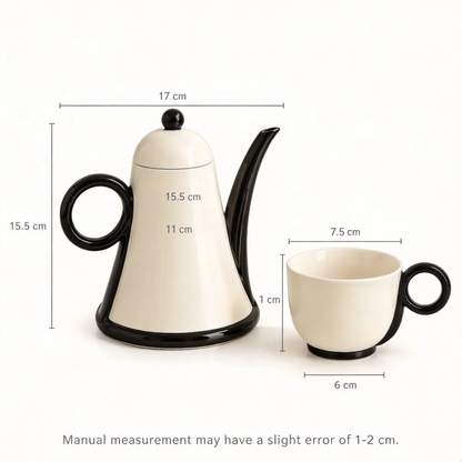 MCH Home | Modern Linear Ceramic Tea Set – Minimalist Teapot & Cup Collection